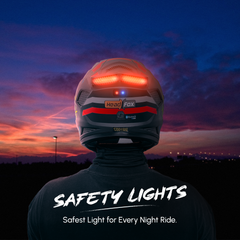 HEADFOX N2 Flash Shady Smart Bluetooth Full Face Helmet for Man & Women for Sports Bike with Aircraft Light, Noise Cancellation, Voice Assistance & GPS (Matte Red)