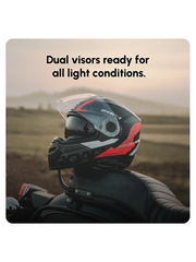 N2 Air Road Matt Red Smart Bluetooth Flip-up Double Visor Helmet