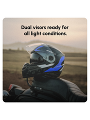 N2 Air Road Smart Bluetooth Flip-up Double Visor Helmet Glossy Blue