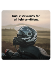 N2 Air Road Smart Bluetooth Flip-up Double Visor Helmet Glossy Grey