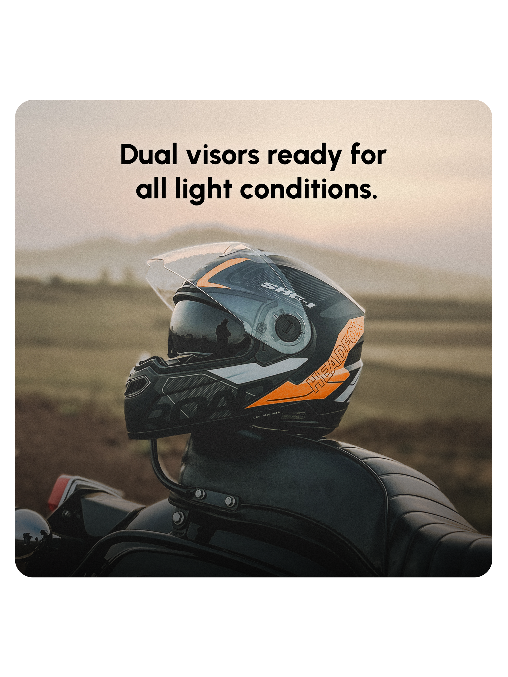 Headfox N2 Air 7 Road Orange Smart Bluetooth Flip-up Double Visor Headfox N2 Air 7 Road Orange Smart Bluetooth Flip-up Double Visor
