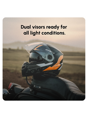 N2 Air Road Matt Orange Smart Bluetooth Flip-up Double Visor Helmet