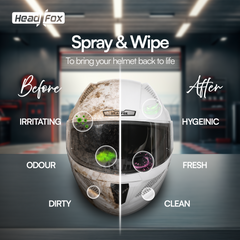 Helmet Cleaner Spray, Anti-Bacterial Foam, Safe for Hair & Skin Clean