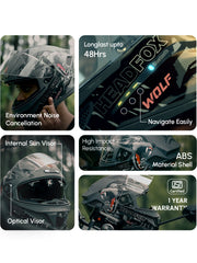 Wolf Smart Bluetooth Helmet with Music, Calls, GPS & ENC