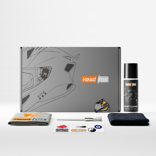 Helmet Cleaning Kit with Foam Spray, Cloth, Cover & Keychain for Bike