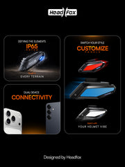 F20 Helmet Bluetooth Headset with Mic | Noise Cancellation | Voice Assistant & Siri