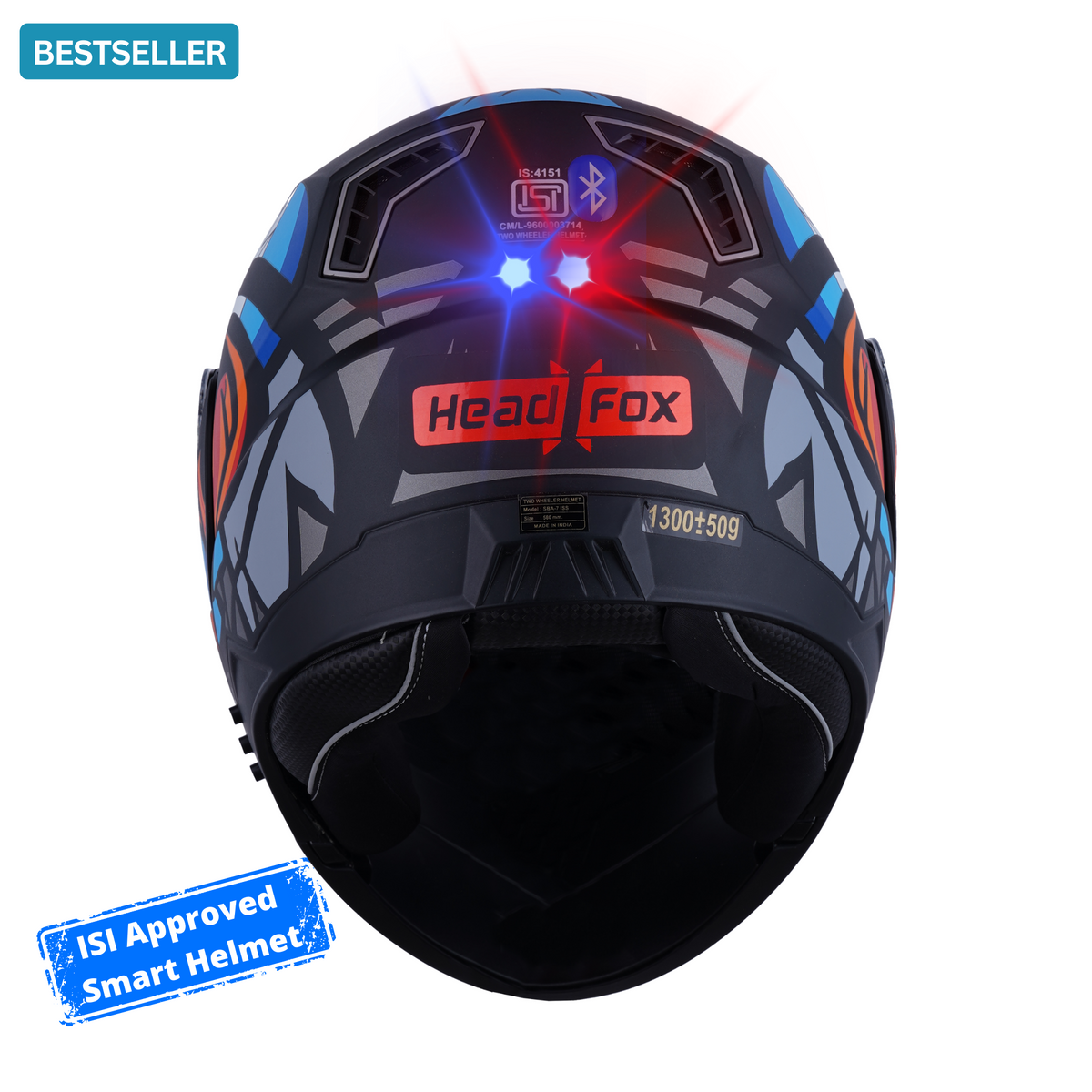 N2 FLASH Air Birdie Grey Smart Bluetooth Flip-Up Double Visor Helmet