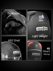 N2 Air Dashing Black Smart Bluetooth Flip-up Double Visor Helmet
