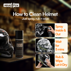 Helmet Cleaner Spray, Anti-Bacterial Foam, Safe for Hair & Skin Clean