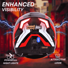 N2 Air Road Glossy Red Smart Bluetooth Flip-up Double Visor Helmet