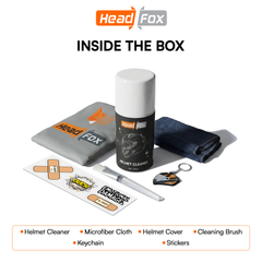 Helmet Cleaning Kit with Foam Spray, Cloth, Cover & Keychain for Bike