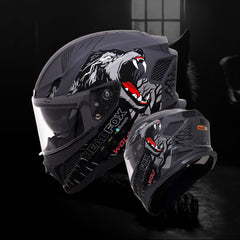 N2 Flash Wolf AI Smart Bluetooth Helmet for Men & Women with Music, ENC, GPS & Calls (Matte Grey)