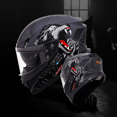 N2 Flash Wolf AI Smart Bluetooth Helmet for Men & Women with Music, ENC, GPS & Calls (Matte Grey)
