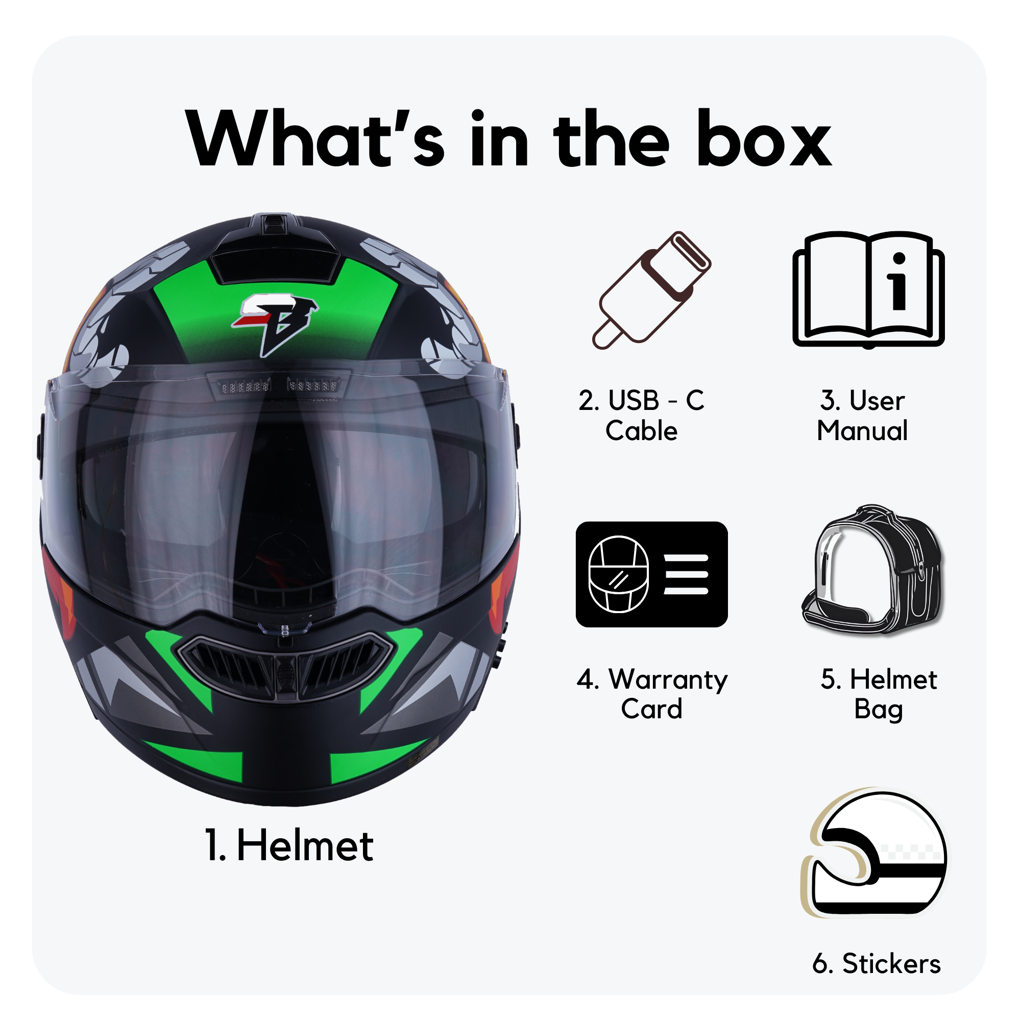 N2 FLASH Air Birdie Green Smart Bluetooth Flip-Up Double Visor Helmet