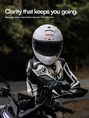 H4 BRO1 Matt White Smart Bluetooth Full-face Double Visor Helmet