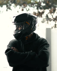 H4 BRO1 Gloss Black Smart Bluetooth Full-face Double Visor Helmet