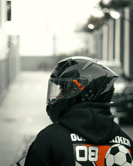 H4 BRO1 Gloss Black Smart Bluetooth Full-face Double Visor Helmet