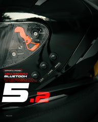 H4 BRO1 Gloss Black Smart Bluetooth Full-face Double Visor Helmet
