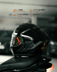 H4 BRO1 Gloss Black Smart Bluetooth Full-face Double Visor Helmet