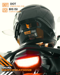 H4 BRO1 Gloss Black Smart Bluetooth Full-face Double Visor Helmet