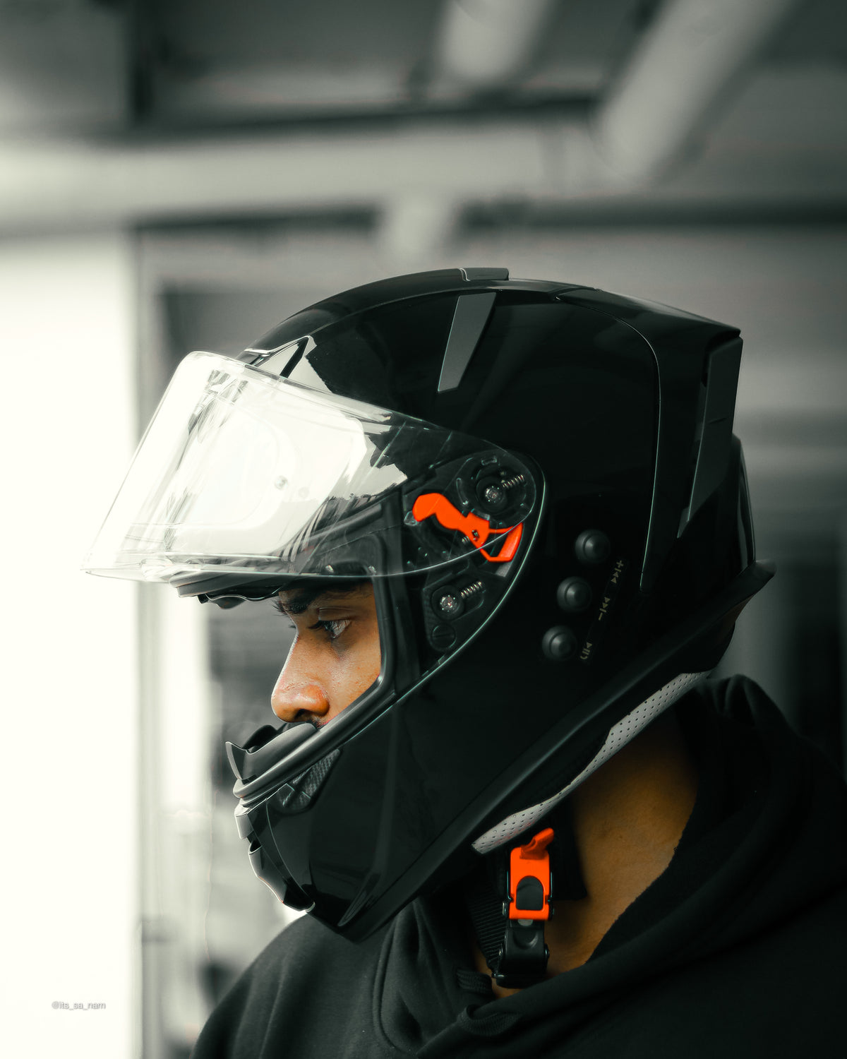 H4 BRO1 Gloss Black Smart Bluetooth Full-face Double Visor Helmet
