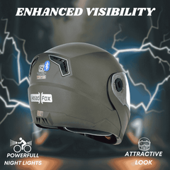 N2 Air Dashing Battle Green Smart Bluetooth Flip-up Double Visor Helmet