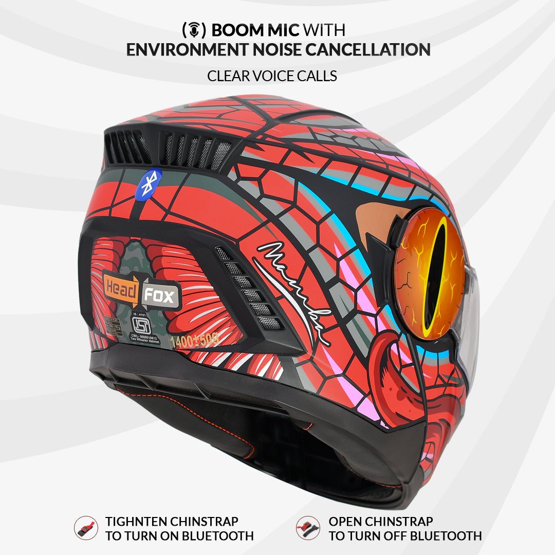 H4 Air Mamba Red Smart Bluetooth Full-face Double Visor Helmet