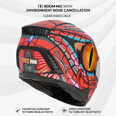 H4 Air Mamba Matt Red Smart Bluetooth Full-face Double Visor Helmet