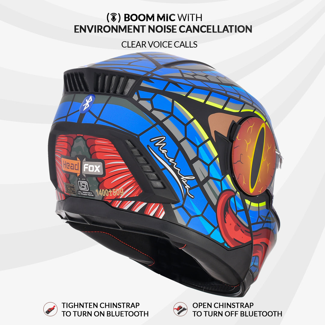 Headfox H4 Air Mamba Blue Smart Bluetooth Full-face Double Visor