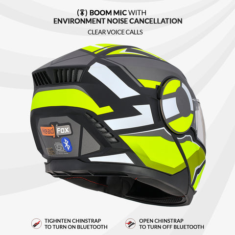 H4 Air Speed Yellow Smart Bluetooth Full-face Double Visor Helmet