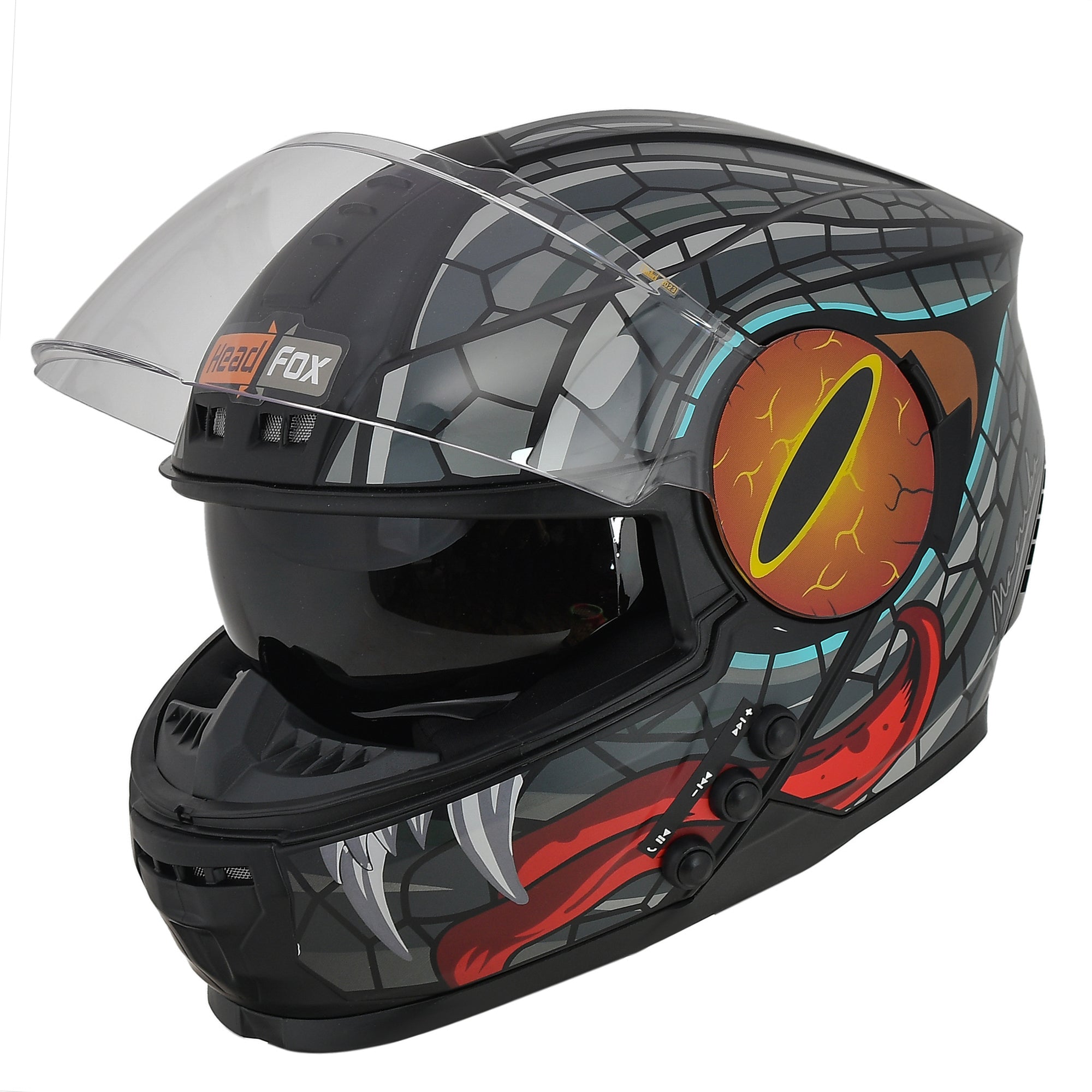 Headfox H4 Air Mamba Grey Smart Bluetooth Full face Double Visor