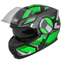 H4 Air Speed Matt Green Smart Bluetooth Full-face Double Visor Helmet