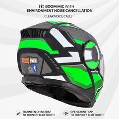 H4 Air Speed Matt Green Smart Bluetooth Full-face Double Visor Helmet