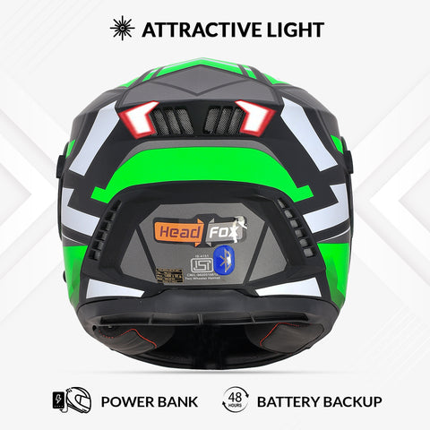H4 Air Speed Green Smart Bluetooth Full-face Double Visor Helmet