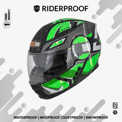 H4 Air Speed Matt Green Smart Bluetooth Full-face Double Visor Helmet