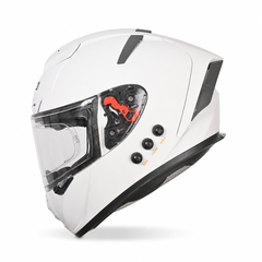 H4 BRO1 Matt White Smart Bluetooth Full-face Double Visor Helmet