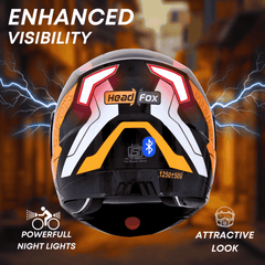 N2 Air Road Glossy Orange Smart Bluetooth Flip-up Double Visor Helmet