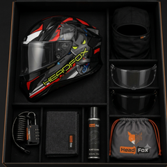 HeadFox Shady Smart Bluetooth Helmet  Full Face with Voice Assistant,LED Blinker & Premium Rider Combo