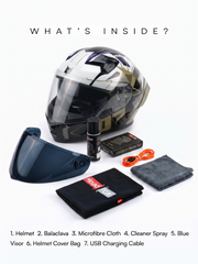 Tarmac Thala Smart Bluetooth Full Face Helmet For Bike DOT Certified
