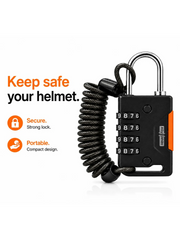 Helmet Lock for Mens Bike | 4 Digit Combination Cable Lock for Scooter