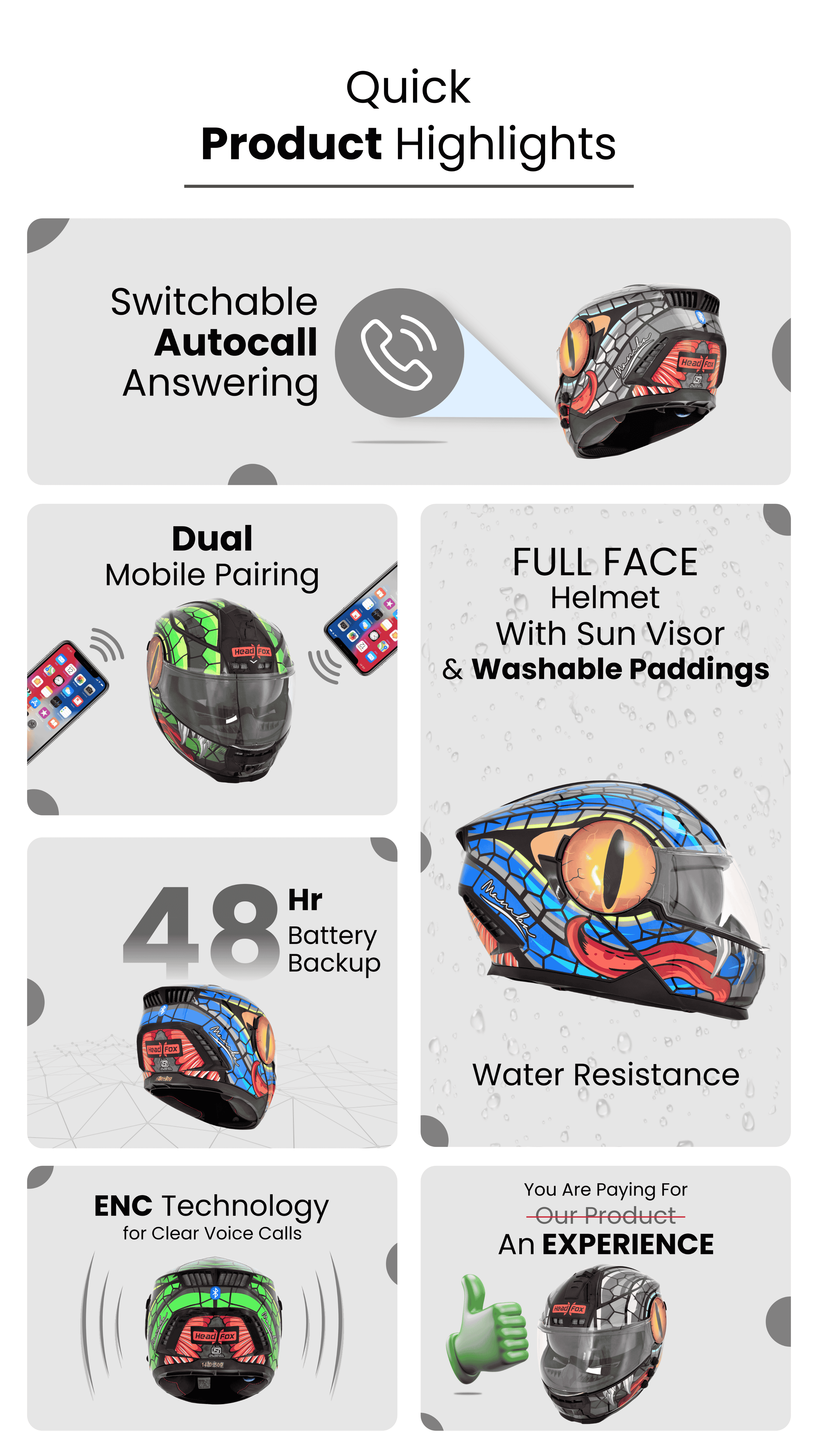 Headfox H4 Air Mamba Green Smart Bluetooth Full-face Double Visor