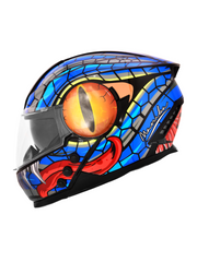 H4 Air Mamba Matt Blue Smart Bluetooth Full-face Double Visor Helmet