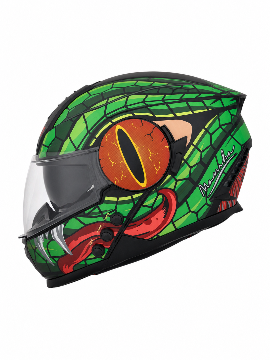 H4 Air Mamba Matt Green Smart Bluetooth Full-face Double Visor Helmet
