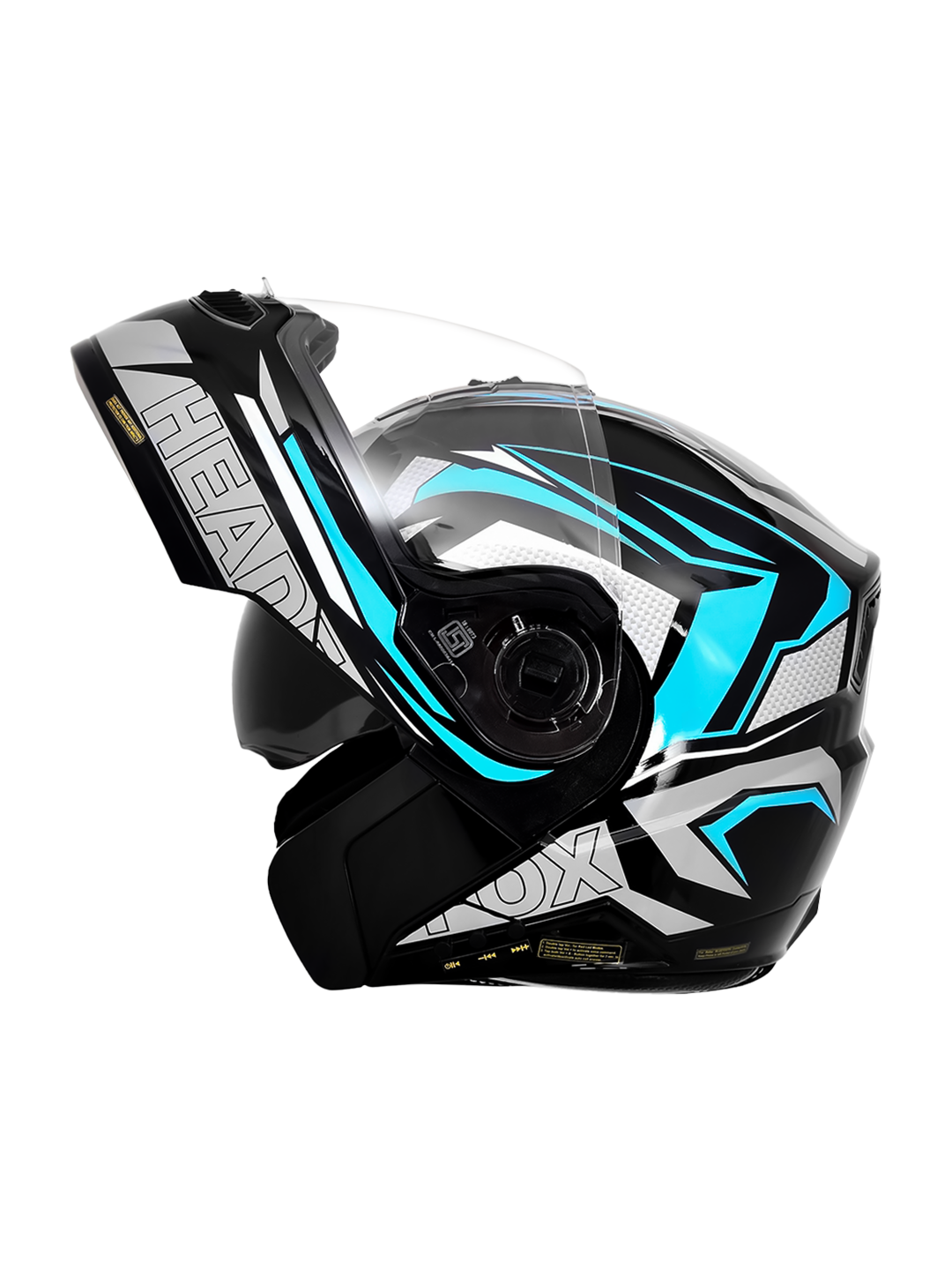 N2 FLASH Air METRO Glossy Blue Smart Bluetooth Flip-Up Double Visor Helmet