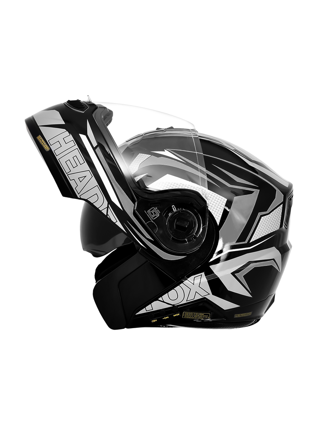 N2 FLASH Air METRO Glossy Grey Smart Bluetooth Flip-Up Double Visor Helmet