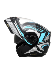 N2 FLASH Air METRO Smart Bluetooth Flip-Up Double Visor Helmet Matte Blue