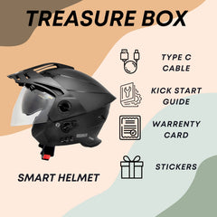 AVA N2 Smart Bluetooth Bike Helmet with Calls, Music & Voice Assist Black