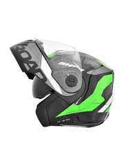 N2 Air Glossy Road Smart Bluetooth Flip-up Double Visor Helmet Green