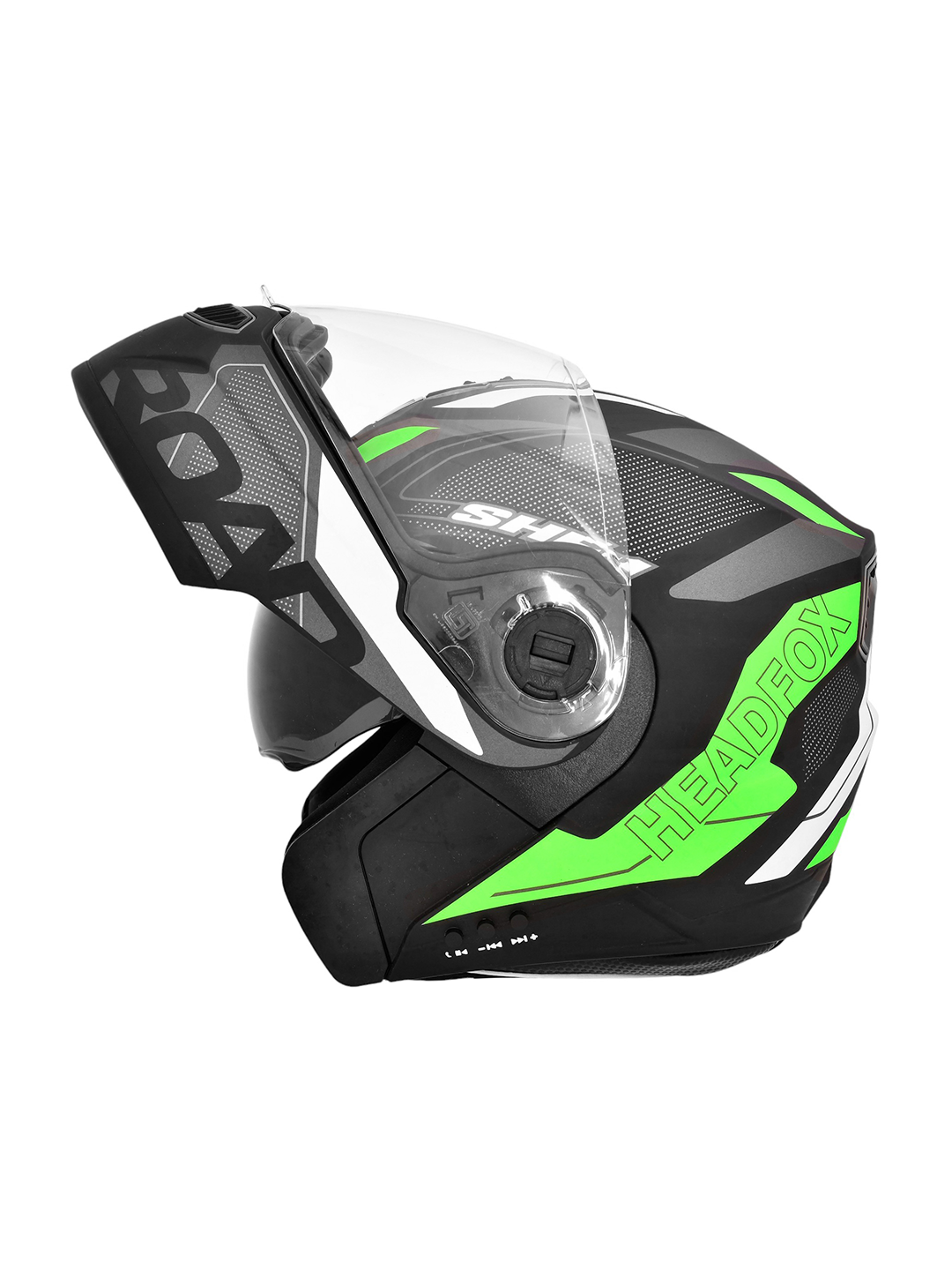 N2 Air Road Matt Green Smart Bluetooth Flip-up Double Visor Helmet