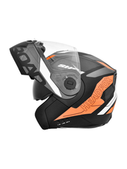 N2 Air Road Matt Orange Smart Bluetooth Flip-up Double Visor Helmet